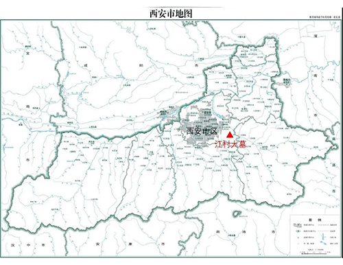 “江村大墓”与西安市区相对位置